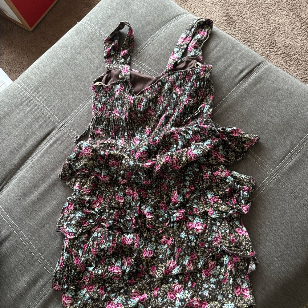 Ruby Rox Floral Ruffle Dress - Pink and Blue - Picture 2 of 3